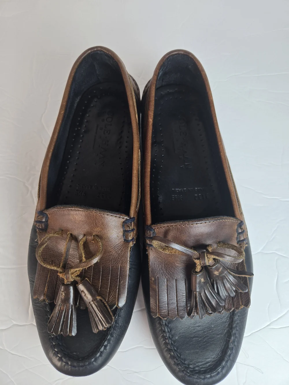 Cole Haan Brown Leather Tassel Slip-On Loafers